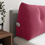 Back Pillow Wine Red 180 x 24 x 50 cm Velvet 42014579