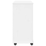 Rolling Cabinet White 63.5 x 39 x 79 cm Solid Pine Wood 42028361