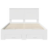 Bed Frame with Headboard White 140 x 190 cm Engineered Wood 3409640