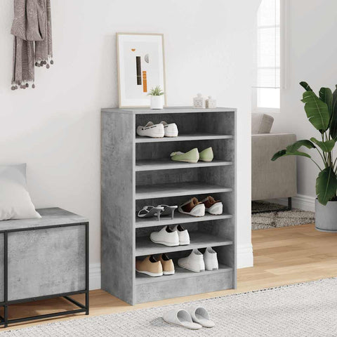 Shoe Cabinet Concrete Grey 60x35x92 cm Engineered Wood 808949