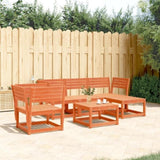 ZNTS 5 Piece Garden Lounge Set Wax Brown Solid Wood Pine 3216917