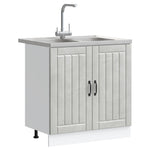 Kitchen Cabinet with Storage Lucca 2 pcs Grey 80 x 46 x 81.5 cm 3315015