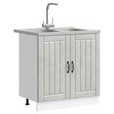 Kitchen Cabinet with Storage Lucca 2 pcs Grey 80 x 46 x 81.5 cm 3315015