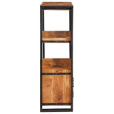 Bookshelf with Doors Brown Solid Acacia Wood and Metal 4104770