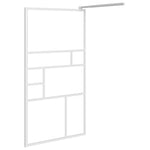 ZNTS Walk-in Shower Wall with Shelf White 115x195 cm ESG Glass&Aluminium 3185510