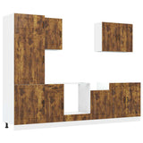 7 Piece Kitchen Cabinet Set Kalmar Smoked Oak Engineered Wood 3314766