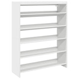 Shoe Rack White 80x25x100 cm Engineered Wood 859896