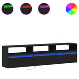 TV Wall Cabinet with LED Black 180x31x45 cm 3307941