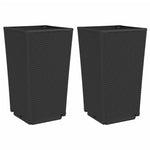 Garden Planters 2 pcs Black 32.5x32.5x57 cm PP 367848