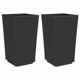 Garden Planters 2 pcs Black 32.5x32.5x57 cm PP 367848