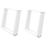 ZNTS Coffee Table Legs U-Shaped 2 pcs White 70x cm Steel 4012773