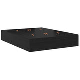 Storage Bed Frame Black Oak 150 x 200 cm Engineered Wood 3335382