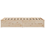 ZNTS Bed Frame without Mattress 135x190 cm Double Solid Wood Pine 3301725