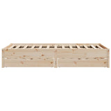 ZNTS Bed Frame without Mattress 135x190 cm Double Solid Wood Pine 3301725