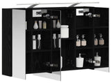 Bathroom Mirror Cabinet with Shelf Black Oak 80 x 14.5 x 70 cm 889112
