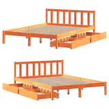 Bed Frame without Mattress Wax Brown 120x190 cm Small Double Solid Wood Pine 3301487