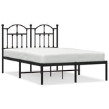Metal Bed Frame without Mattress with Headboard Black 120x190cm 353436