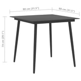 Dining Set Black PVC Rattan Compact Lightweight Dining Set 3060112