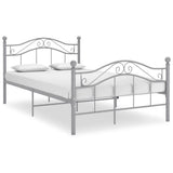 Bed Frame Grey Powder-coated metal Double Bed Frame Rectangular 324996