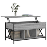 Coffee Table Grey Sonoma 100x55x50 cm Engineered Wood and Metal 845339