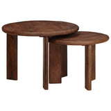 Nesting Coffee Tables 2 pcs Dark Brown Solid Mango Wood 4104652