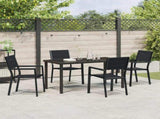 Garden Dining Set 5 pcs Black Powder-Coated Steel 3379144