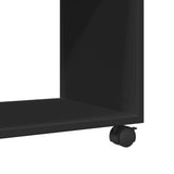 Side Table with Wheels Black 70x35x60 cm Engineered Wood 853147