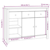 ZNTS Sideboard White 100x35x74 cm Solid Wood Pine 814555