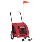 ZNTS Pet Bike Trailer Red Oxford Fabric and Iron 93978