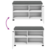 Hall Bench White 80 x 38 x 46 cm Engineered Wood and Fabric 891504