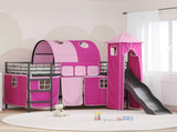 Kids'Loft Bed Frame Black and Pink 100 x 200 cm Metal 42020890