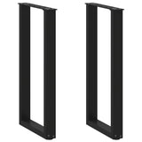 ZNTS Coffee Table Legs U-Shaped 2 pcs Black 38x cm Steel 4013172