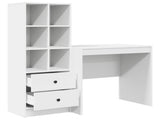 Desk with Drawer with Shelf with Storage 2 pcs White 3337353