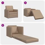 Floor Sofa Bed Cappuccino 74 x 77 x 81 cm Faux leather 4106634