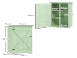 Wooden Small Shed, Garden Storage Shed with Shelves and Bolt Latch, 75L x 56W x115H cm, Green T3398P315348