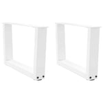 ZNTS Dining Table Legs V-Shape 2 pcs White 50x cm Steel 4012609