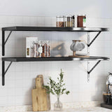 Wall Shelves 2 pcs 100x40x3 cm Black Stainless Steel 30287