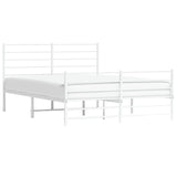 Metal Bed Frame without Mattress with Footboard White 160x200cm 352389