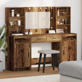 Dressing Table Set with Drawer 3 pcs Old Wood Engineered Wood 3334288