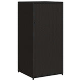 Garden Storage Cabinet Black 55x55x111 cm Poly Rattan 365559