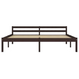 Bed Frame without Mattress Dark Brown Solid Pine Wood 180x200 cm Super King 283207