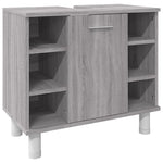 ZNTS 3 Piece Bathroom Cabinet Set Grey Sonoma Engineered Wood 3187607