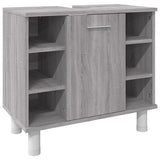 ZNTS 3 Piece Bathroom Cabinet Set Grey Sonoma Engineered Wood 3187607