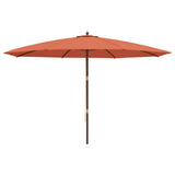 Garden Parasol with Wooden Pole Terracotta 400x273 cm 363180