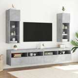 TV Cabinet with LED Lights Concrete Grey 30.5x30x90 cm 837007