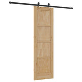 Sliding Door Natural and Black 61 x 198.5 cm Solid Pine Wood 3333520