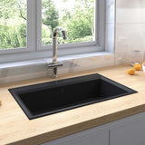 Kitchen Sink Black 79 x 50 x 31 cm Quartz and Resin 147053