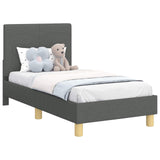 Toddler Bed Frame with Headboard Dark Grey 70 x 140 cm Fabric 42010980
