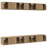 TV Cabinet Set Wall-mounted 6 pcs Artisan Oak Engineered Wood 3393476