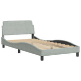 Bed Frame "Dover" Light Grey 100x190 cm Velvet 373267